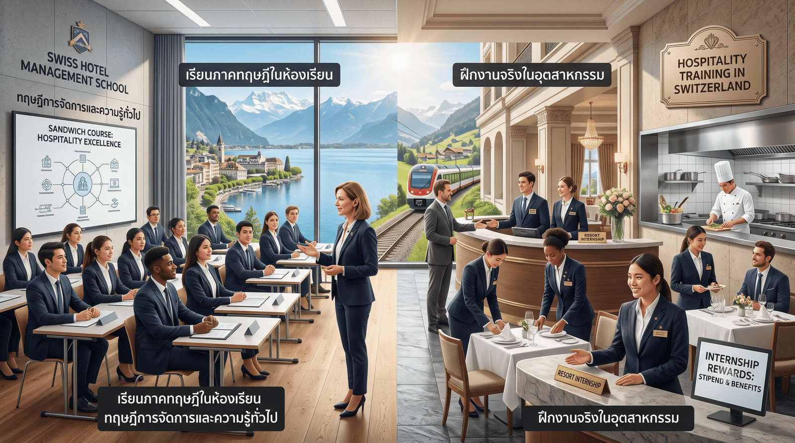 นักศึกษาฝึกงานมีเงินเดือนสาย Hospitality จากการเรียนต่อสวิตเซอร์แลนด์