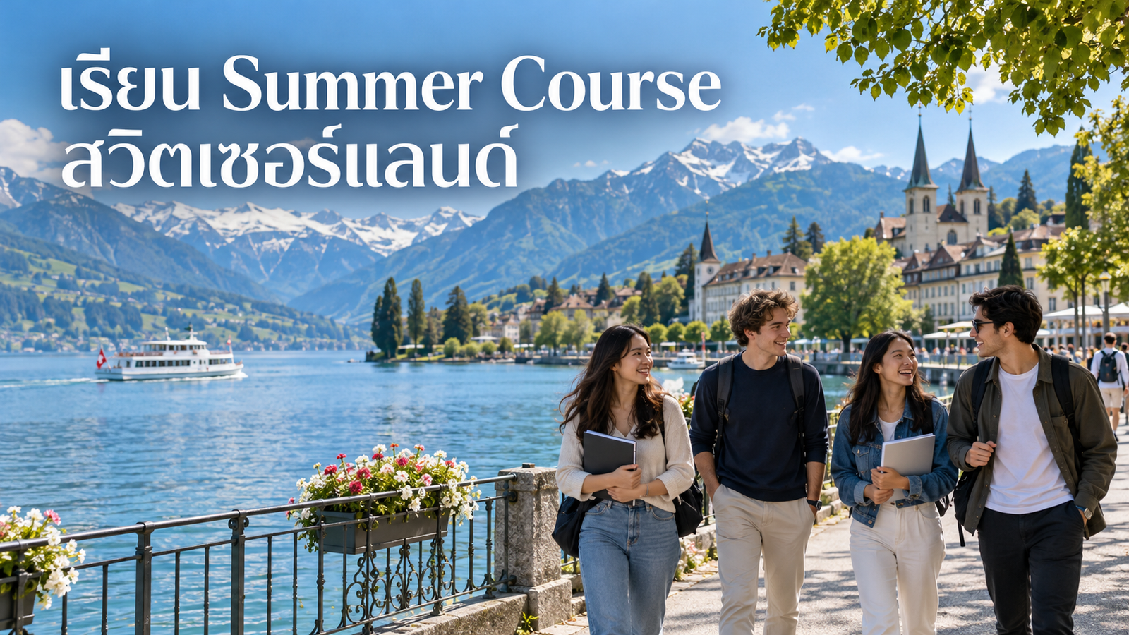 เรียน Summer Course สวิตเซอร์แลนด์ บรรยากาศริมทะเลสาบลูเซิร์น